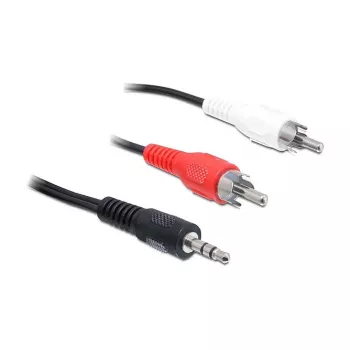 Audio kábel DeLOCK 84942 3 m 3,5 mm jack na 2x cinch čierny červený biely