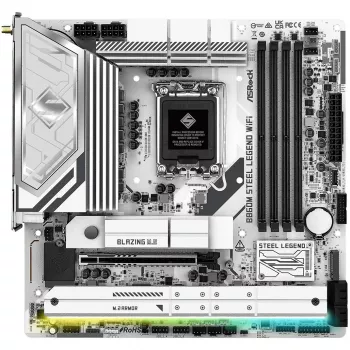 Základná doska ASRock B860M Steel Legend WiFi — Intel B860, LGA 1851, micro‑ATX, DDR5, 4 DIMM, Wi‑Fi 6E, 2.5GbE