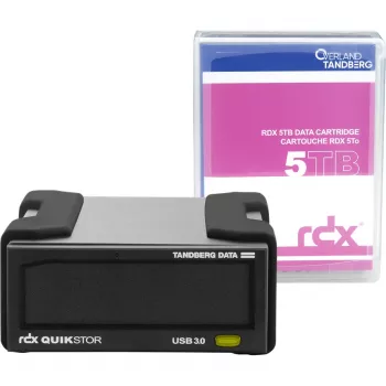 RDX External Drive Kit Overland‑Tandberg 5TB HDD USB 3.2 Gen 1, udržateľná 260 MB/s, čierna, 110×178×52 mm