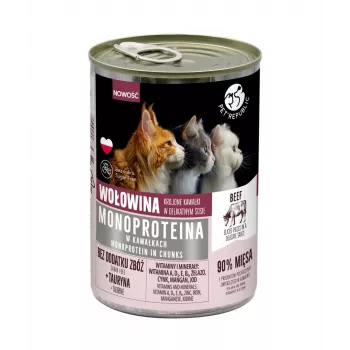 Mokré krmivo pre mačky PetRepublic PET REPUBLIC monoprotein hovädzie v omáčke 400 g