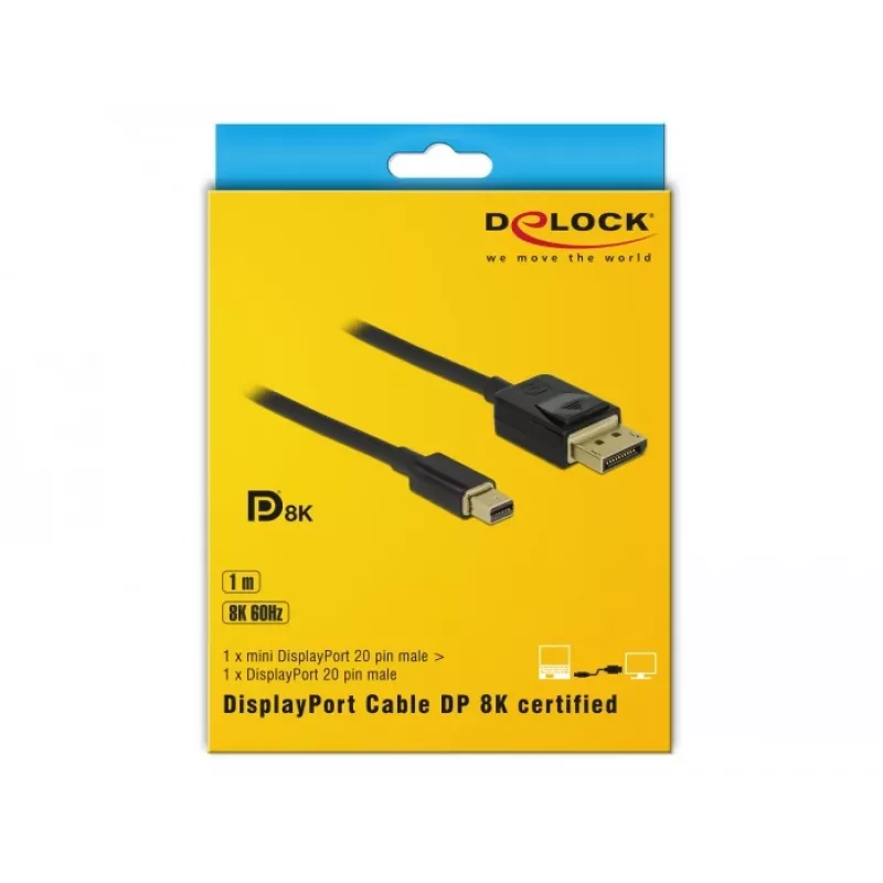 DisplayPort kábel DeLOCK 84927 Mini DisplayPort 1 m čierny