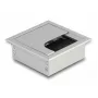 DeLOCK priechodka káblov na montáž na stôl s kefou 80x80x28mm strieborná