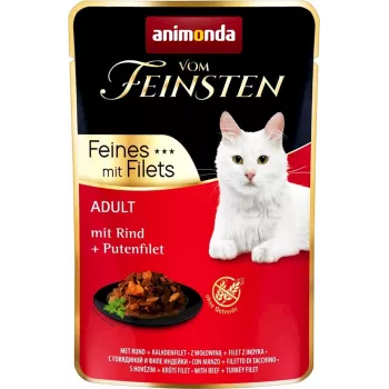 Animonda Vom Feinsten mokré krmivo pre mačky s hovädzím a morčacím filé, 85 g