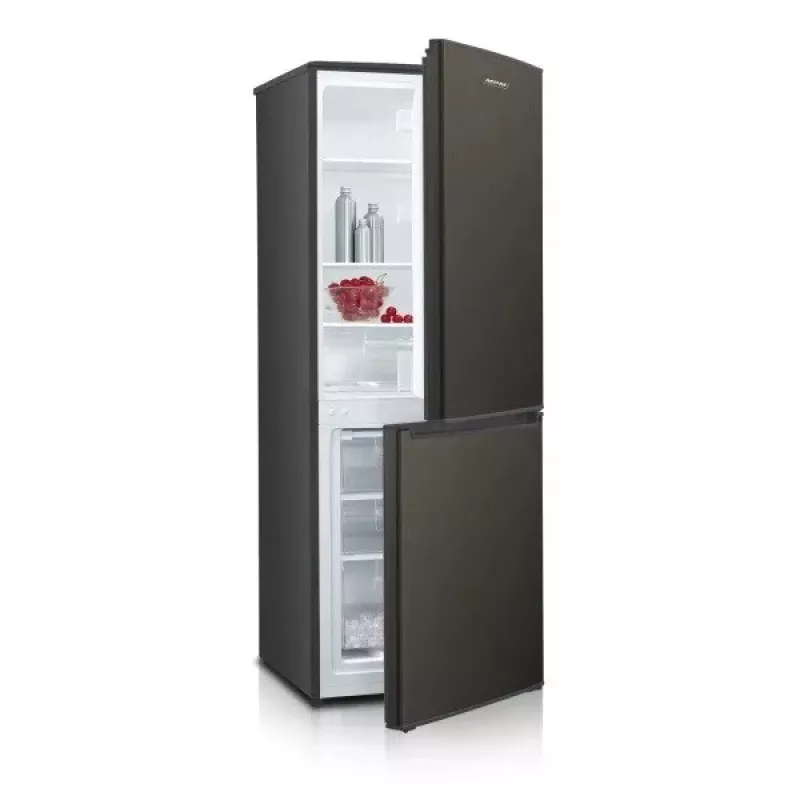 Chladnička s mrazničkou MPM MPM-215-KB-39/E — 215 l, mraznička dole, Dark Inox, zameniteľné otváranie dverí, LED osvetlenie