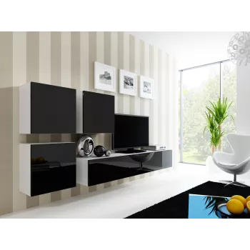 Cama Square skriňa VIGO 50/50/30 biela/čierna lesk