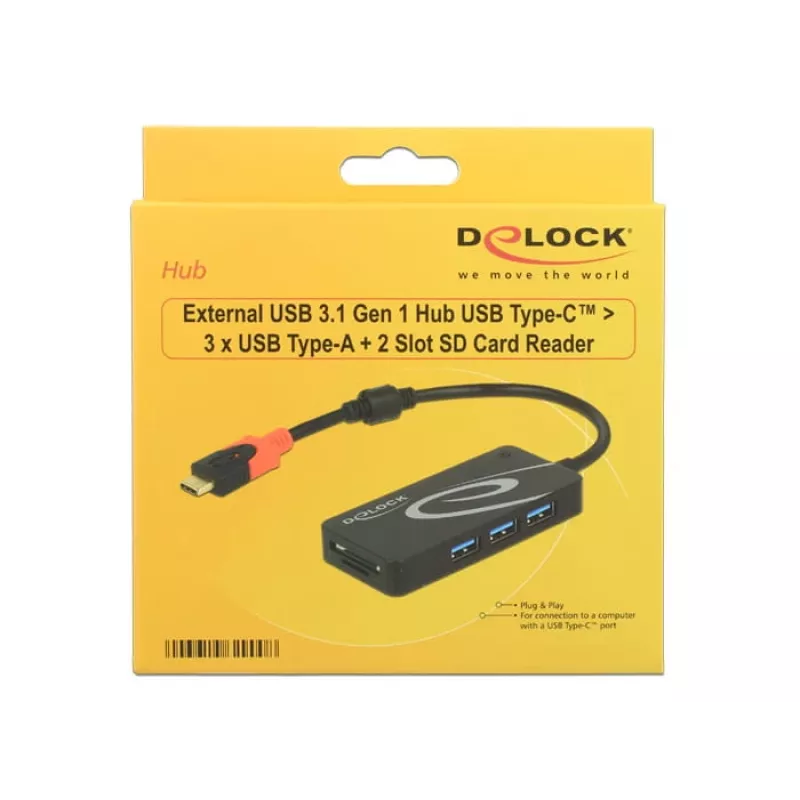USB hub DeLOCK USB 3.0 Type-C 3 porty
