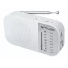 Prenosné rádio Muse M-025 RW — analógové UKW/MW, biele, na batérie, externá anténa