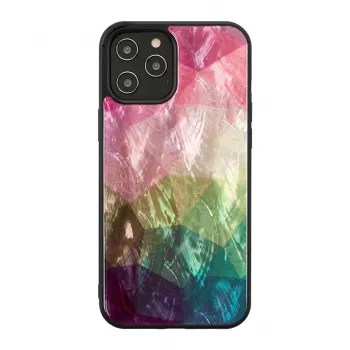 Ochranné puzdro iKins pre Apple iPhone 12 Pro Max — dizajn vodných kvetov, čierna