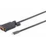 Video kábel adaptér S/CONN 10-59185 USB Type-C na VGA 1,8 m čierny