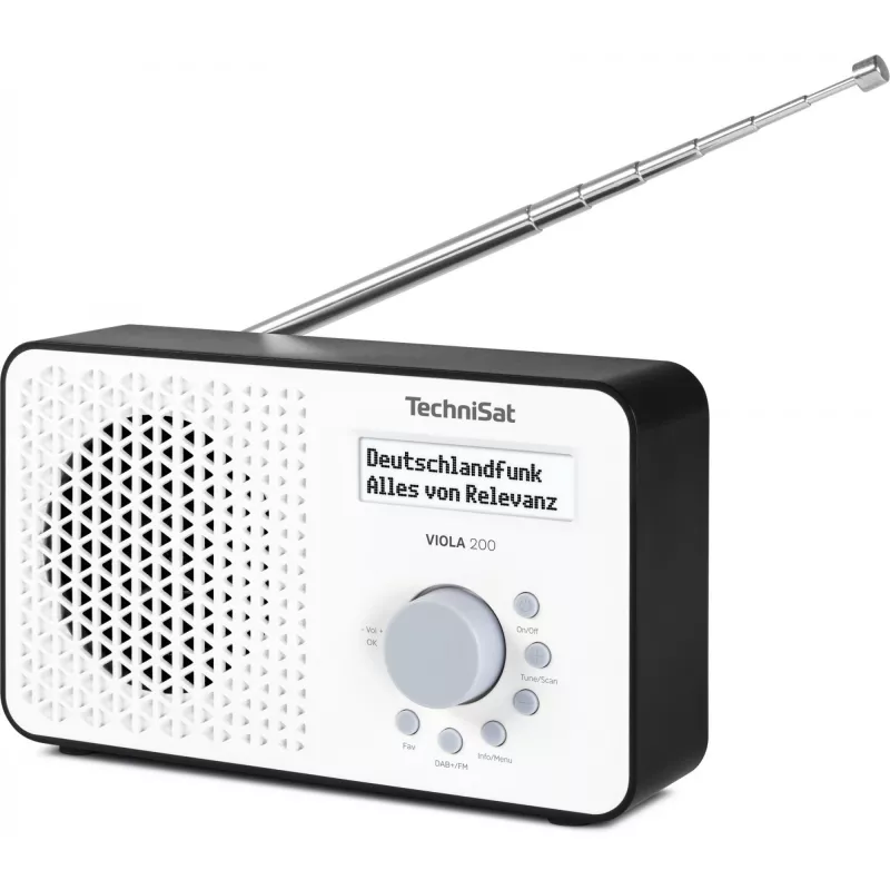TechniSat VIOLA 200 digitálne rádio s budíkom DAB+, biela/čierna