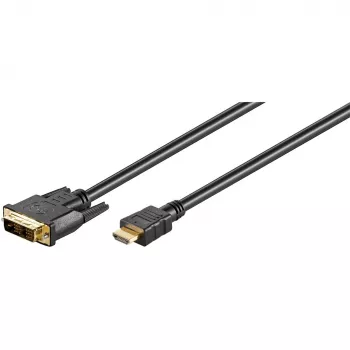Wentronic Goobay HDMI™ / DVI-D kábel, čierna, 3 m - 19-pól. HDMI™ konektor samec>DVI-D (18+1) konektor samec (51581)