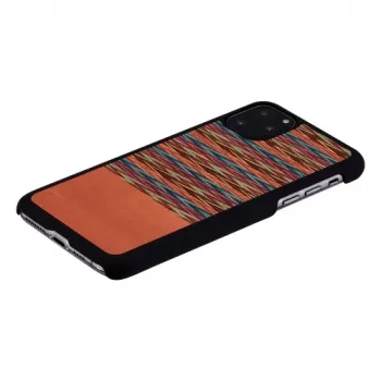 Puzdro na smartphone man and wood pre iPhone 11 Pro Max — hnedý kárový vzor, čierny okraj