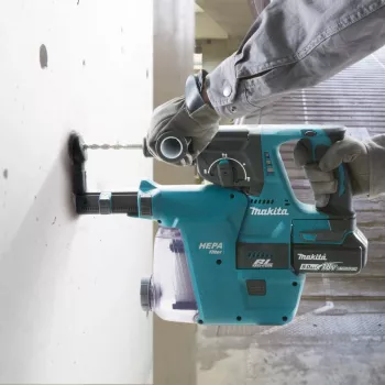 Makita DHR243RTJW - Kombinované kladivo - akumulátorové - 3 funkcie - SDS-plus - 2 jouly - 2 batérie, nabíjačka v cene - 18 V (DHR243RTJW)