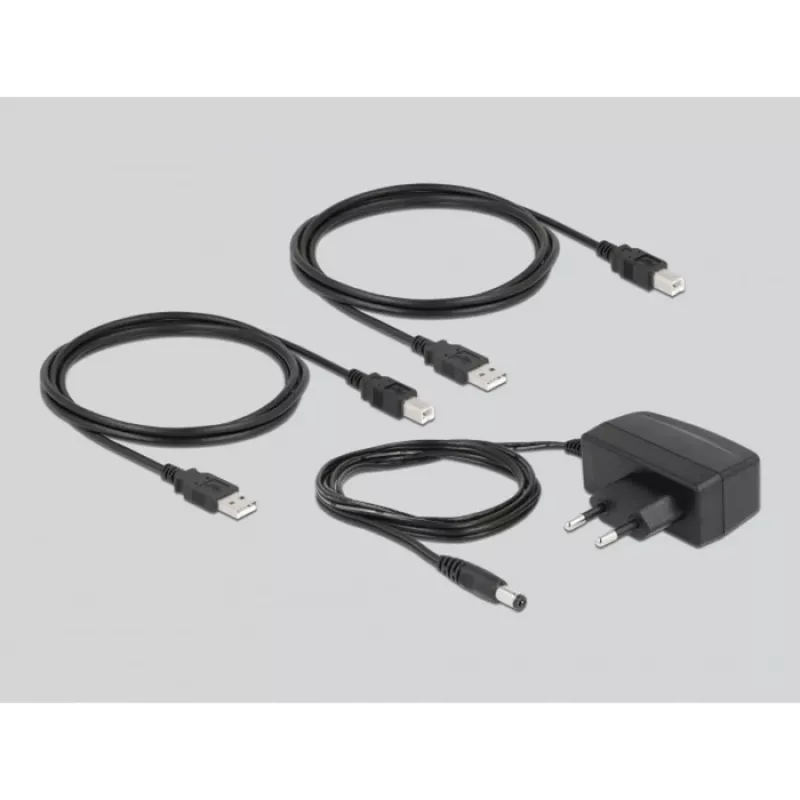 DeLOCK 11494 počítačový dátový prepínač čierny USB Type-A Type-B 0,48 Gbit/s