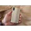 Puzdro na smartphone man and wood pre iPhone X/XS – Vintage Olive čierna