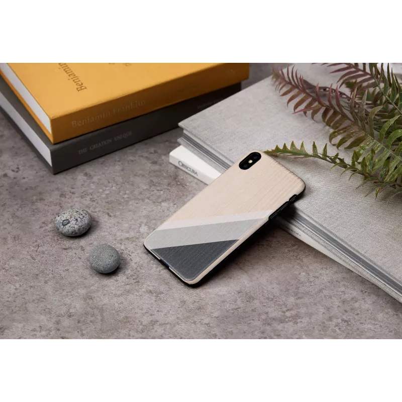 Puzdro na telefón man and wood pre iPhone XS Max — sivý oblek, čierna