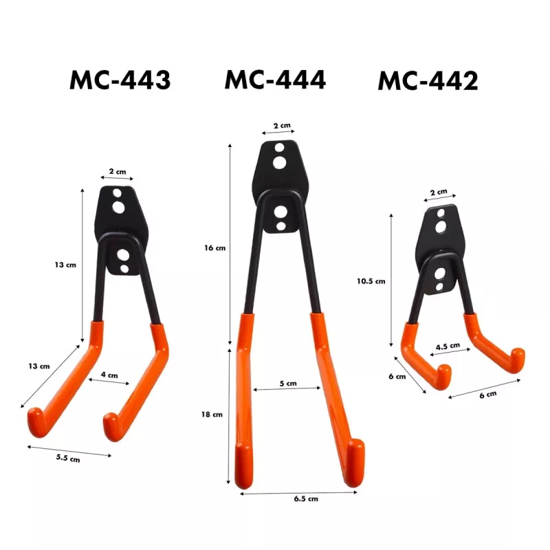 Nástenný hák do garáže MACLEAN MC-442 — nosnosť 70 kg