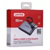 UNITEK V1304A videokábel adaptér 0,15 m USB Type-A HDMI + VGA (D-Sub) sivý