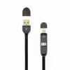 Kábel USB-A konektor samec na Micro-USB + 8-pin iPhone konektor samec SBOX 1 m čierny