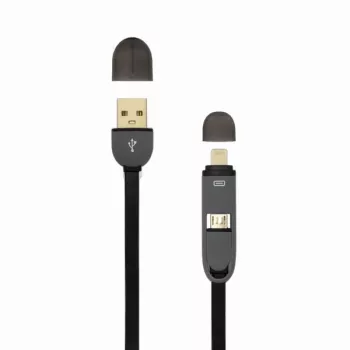 Kábel USB-A konektor samec na Micro-USB + 8-pin iPhone konektor samec SBOX 1 m čierny
