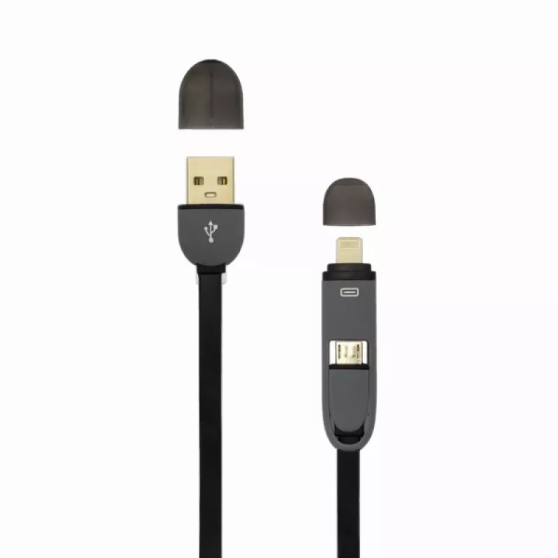 Kábel USB-A konektor samec na Micro-USB + 8-pin iPhone konektor samec SBOX 1 m čierny