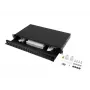 Patch panel 1U Lanberg FOP1-24SD-LQB oceľ čierny rack montáž