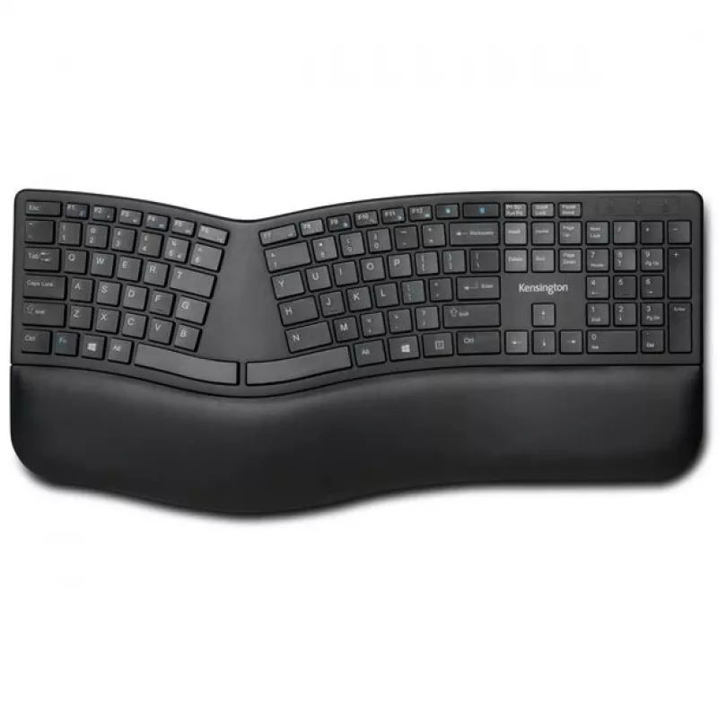 Kensington ProFit Ergo bezdrôtová klávesnica FR, plnoformátová (100%), káblová a bezdrôtová, RF Wireless + USB, AZERTY, čierna