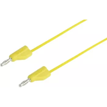 VOLTCRAFT merací kábel [konektor samec 4 mm - konektor samec 4 mm] 5 m žltý MSB-300 (MSB-300-5-GB)