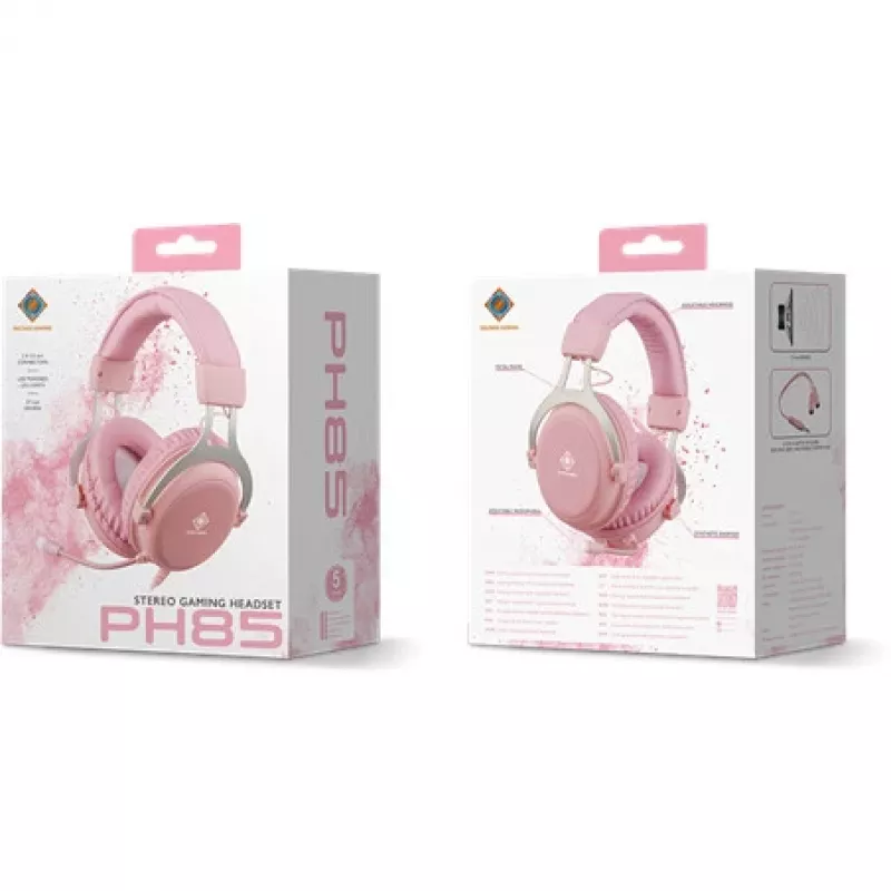Deltaco GAM-030-P slúchadlá a headset káblové s čelenkou herné USB Type-A ružová (GAM-030-P)