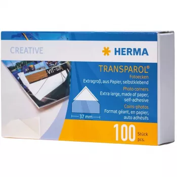 Rohy na fotky HERMA Transparol extra veľké dvojité prúžky 100 kusov