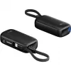 Goobay powerbanka 5000 mAh 20 W, integrovaný kábel USB-C 13 cm, 1x USB-A, 1x USB-C, PD, QC, čierna