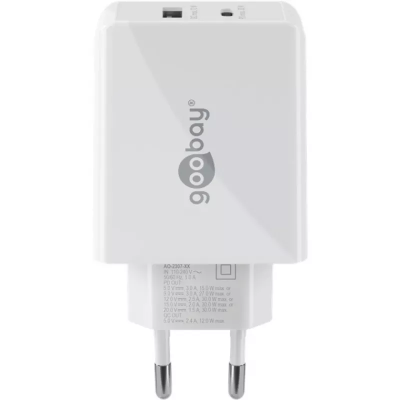 Goobay Dual USB-C™ PD (Power Delivery) rýchla nabíjačka (30 W) (61674)