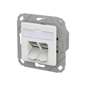 METZ CONNECT zásuvka E-DAT C6A LSA++ 2 port UPk dopravná biela