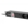 Rozvodná jednotka LANBERG PDU-06E-0200-BK — 6x výstupy typu E, 16 A, kábel 2 m, 1U rack, 220–250 V
