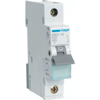 Hager MBN106. Vstupná frekvencia AC: 50/60 Hz, menovitý výstupný prúd: 6 A (MBN106)