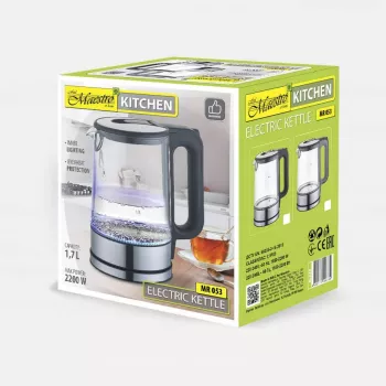 Rýchlovarná kanvica Maestro MR-053 1,7 l 2200 W sklenené telo čierna s ukazovateľom hladiny vody