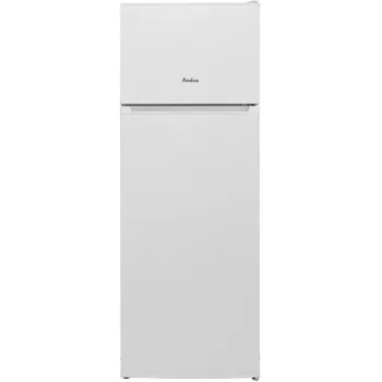 Chladnička s mrazničkou AMICA FD2355.4(E) — 235 L, mraznička hore, biela, R600a, voľne stojaca, 1450×540×570 mm