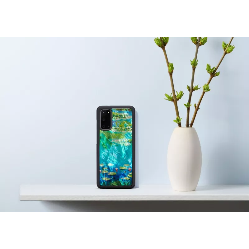 Ochranné puzdro iKins pre Samsung Galaxy S20 — dizajn čierne Water Lilies