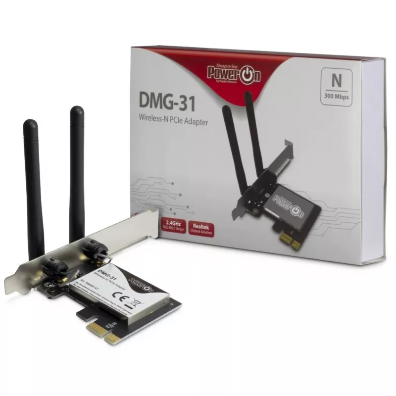 Inter-Tech DMG-31 - interná - bezdrôtová - PCI Express - Wi-Fi - Wi-Fi 4 (802.11n) - 300 Mbit/s (88888147)