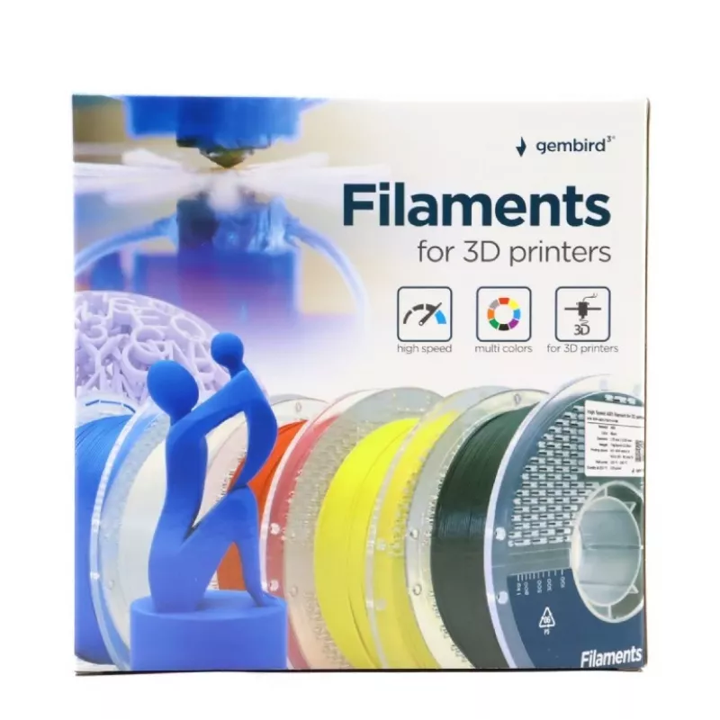 Gembird ABS High Speed filament, 1,75 mm, 1 kg, biely