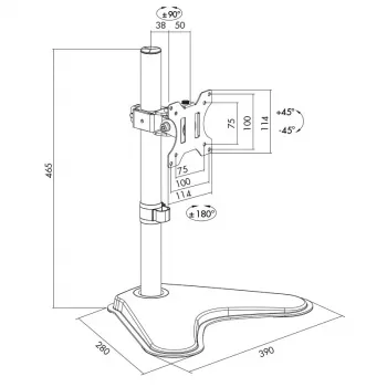 Držiak monitora LOGILINK BP0044 pre obrazovky 33–81,3 cm (13 palcov–32 palcov), VESA 75x75–100x100, max. 8 kg, na stôl, čierny