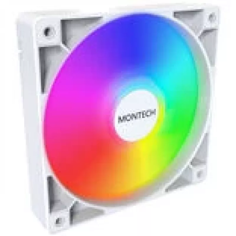 Chladiaci ventilátor Montech GF120 PWM ARGB 120 mm biely, PWM ovládanie, ARGB osvetlenie