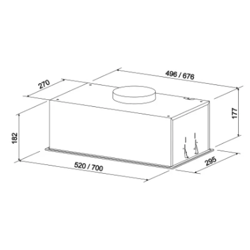 ELEYUS HOOD ATR L 14 200 52 BL podstavný čierna 52 cm 424 m³/h