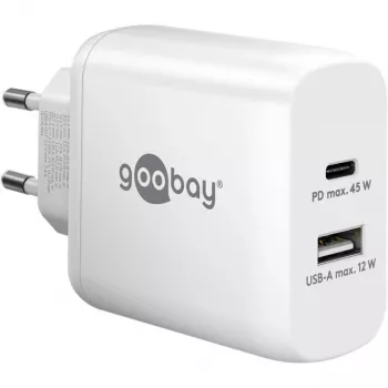 Goobay 65412 nabíjačka pre mobilné zariadenia slúchadlá, notebook, smartfón, tablet biela AC interiérová