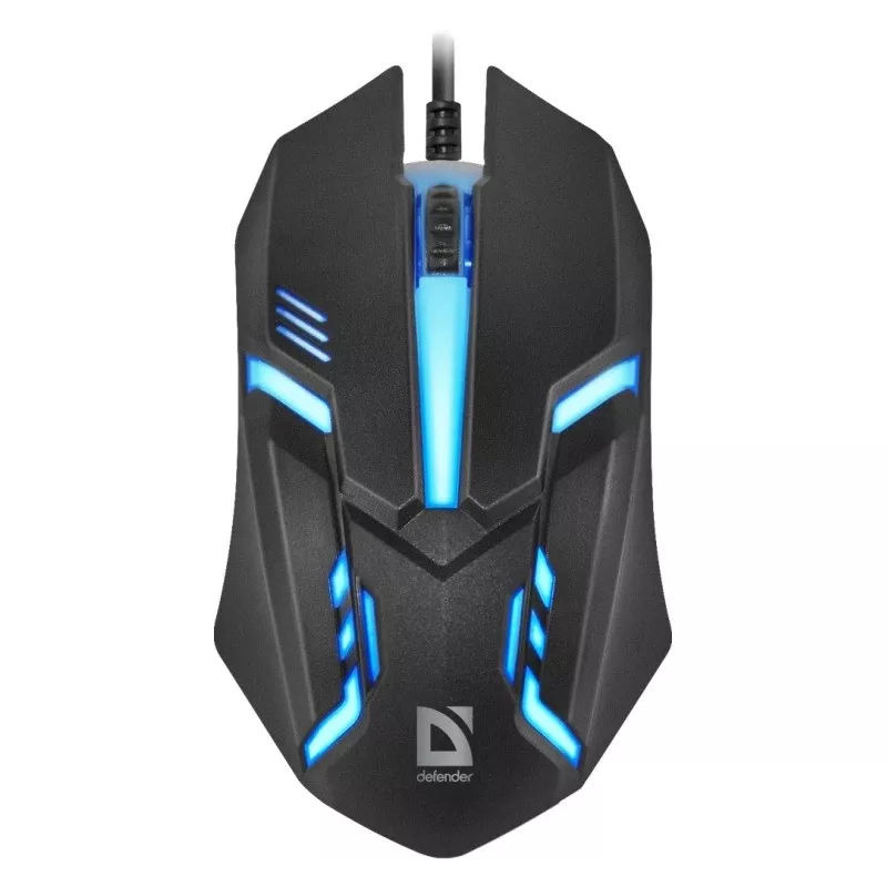 Káblová optická myš DEFENDER CYBER MB-560L — obojručná, 1200 DPI, USB Type-A, 2 tlačidlá, čierna