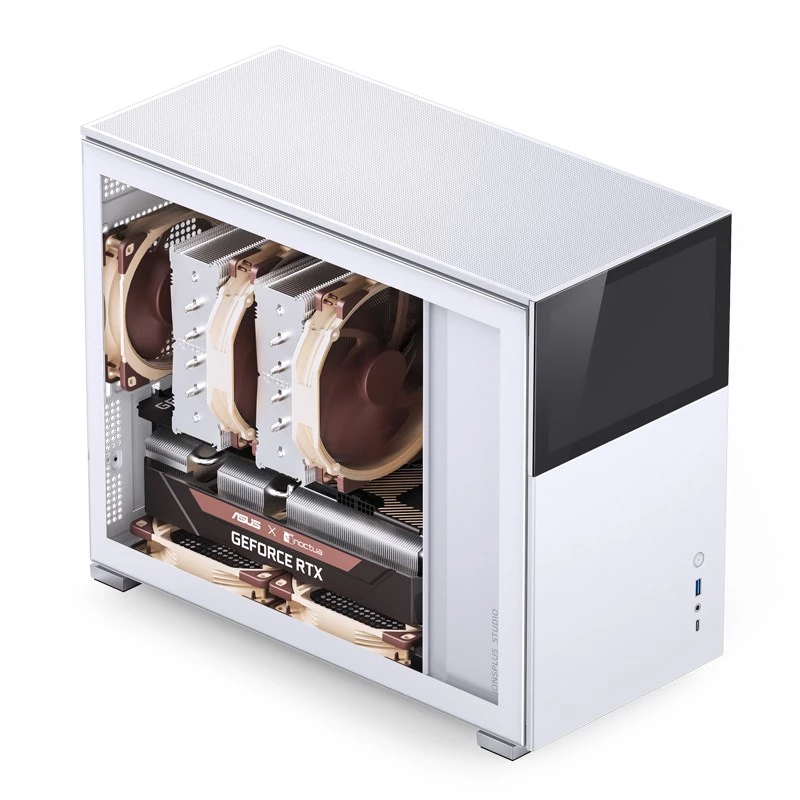Jonsbo D31 Screen Micro-ATX počítačová skriňa, tvrdené sklo, biela