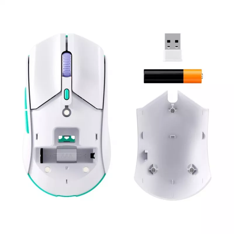 HyperX Pulsefire Haste 2 Core Wls - herná myš (biela/zelená/fialová)