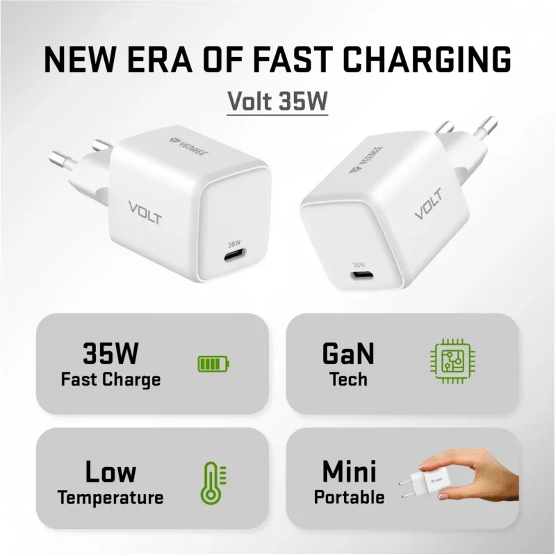 USB-C 35W 3A Power Delivery 3.0 QC 3.0 nástenná nabíjačka biela