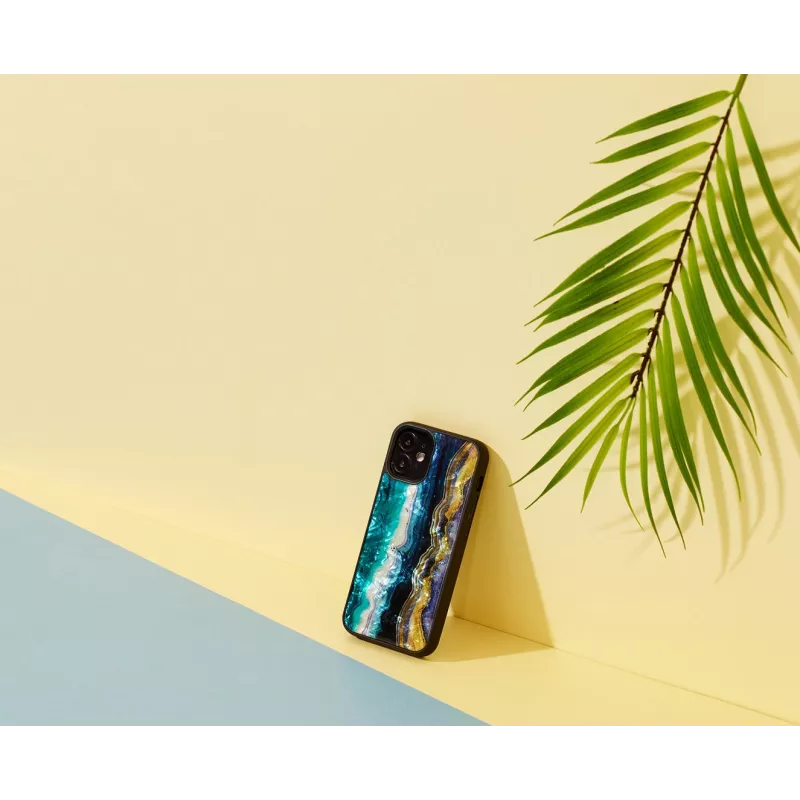 Ochranné puzdro iKins pre Apple iPhone 12 mini — fialový achátový vzor