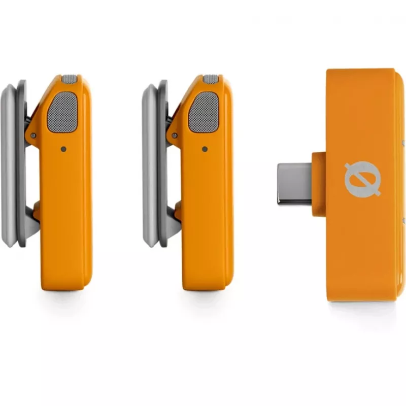 Bezdrôtový mikrofón Rode Wireless Micro (WIMICROCORA) – kompaktný lavalier systém v oranžovej